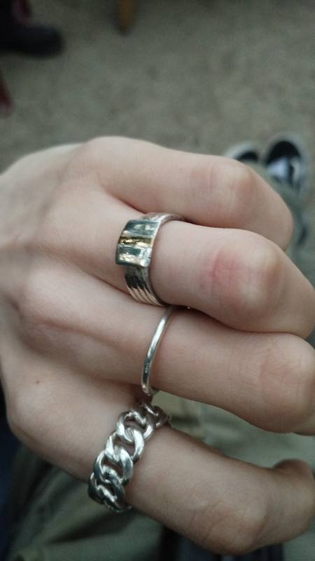 Silberring mit Rosegold